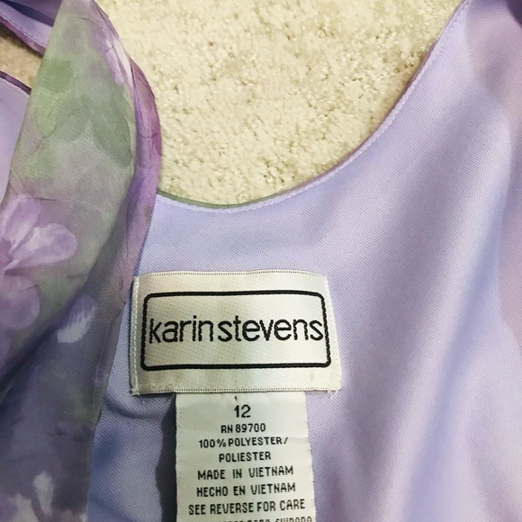 Elegant Purple and Gray Sleeveless Dress - Picture 5 of 5